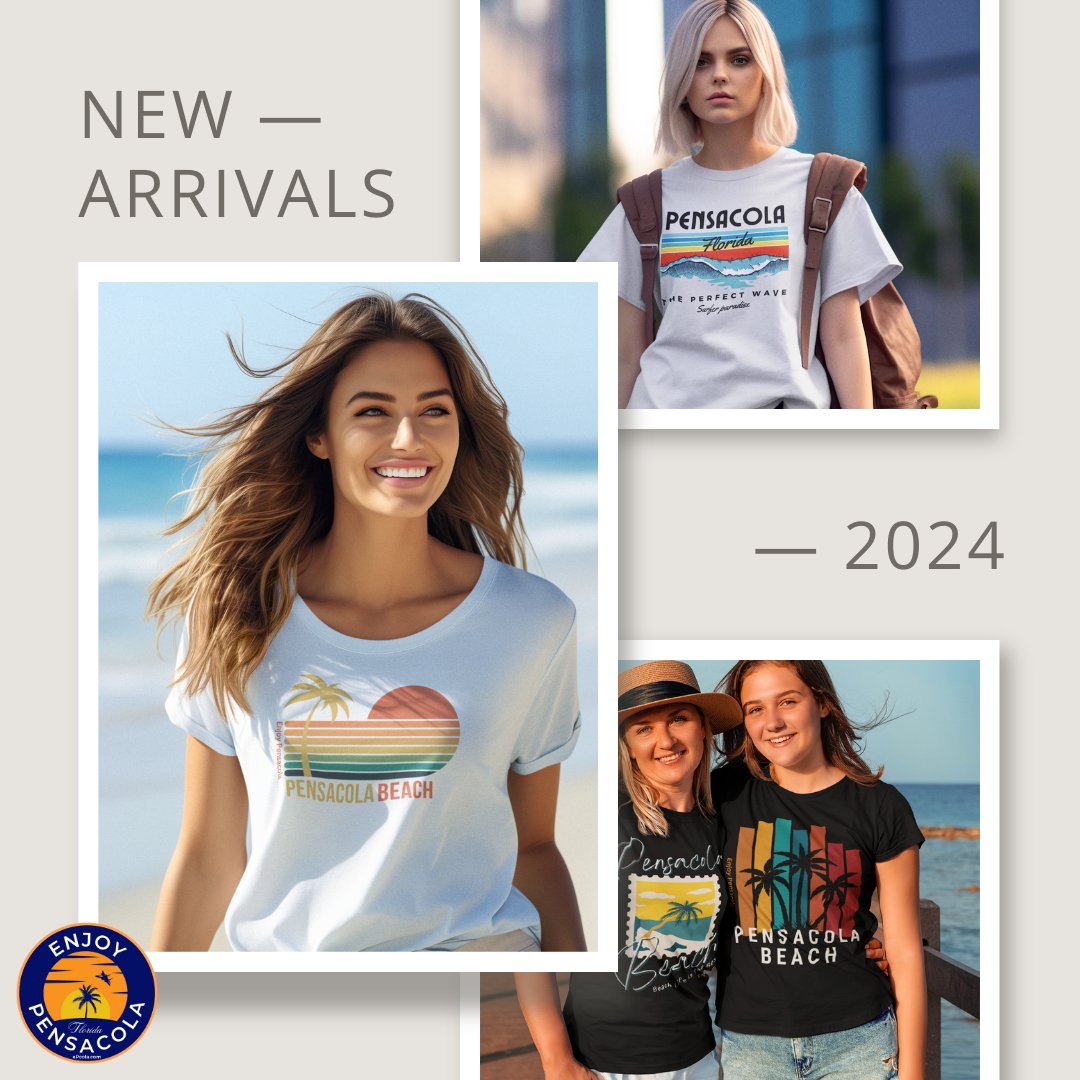 enjoyPcola's tweet photo. @FOLLOWERS Dive into the vibrant Pensacola vibe with our latest graphic tee collection! 🌊☀️ https://t.co/GjueyEIP4h
Each piece tells a story of sun, sand, and adventure. Carry a piece of the Sunshine State wherever you go! 💙👕 #EnjoyPensacola #PensacolaBeach #BeachLife https://t.co/juf5iNCtE2