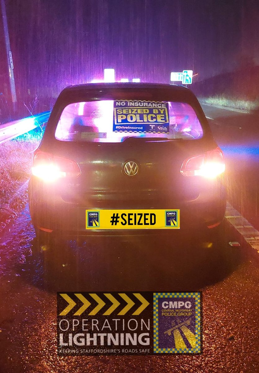 This 🚗 joined the M6 @NPTStafford at the wrong junction. They then decided to drive the wrong way on the slip road. Luckily we were there to stop them! They also had no insurance 🤦‍♂️Vehicle #seized and driver dealt with for the offences. #OpLightning @StaffsPolice C-Unit