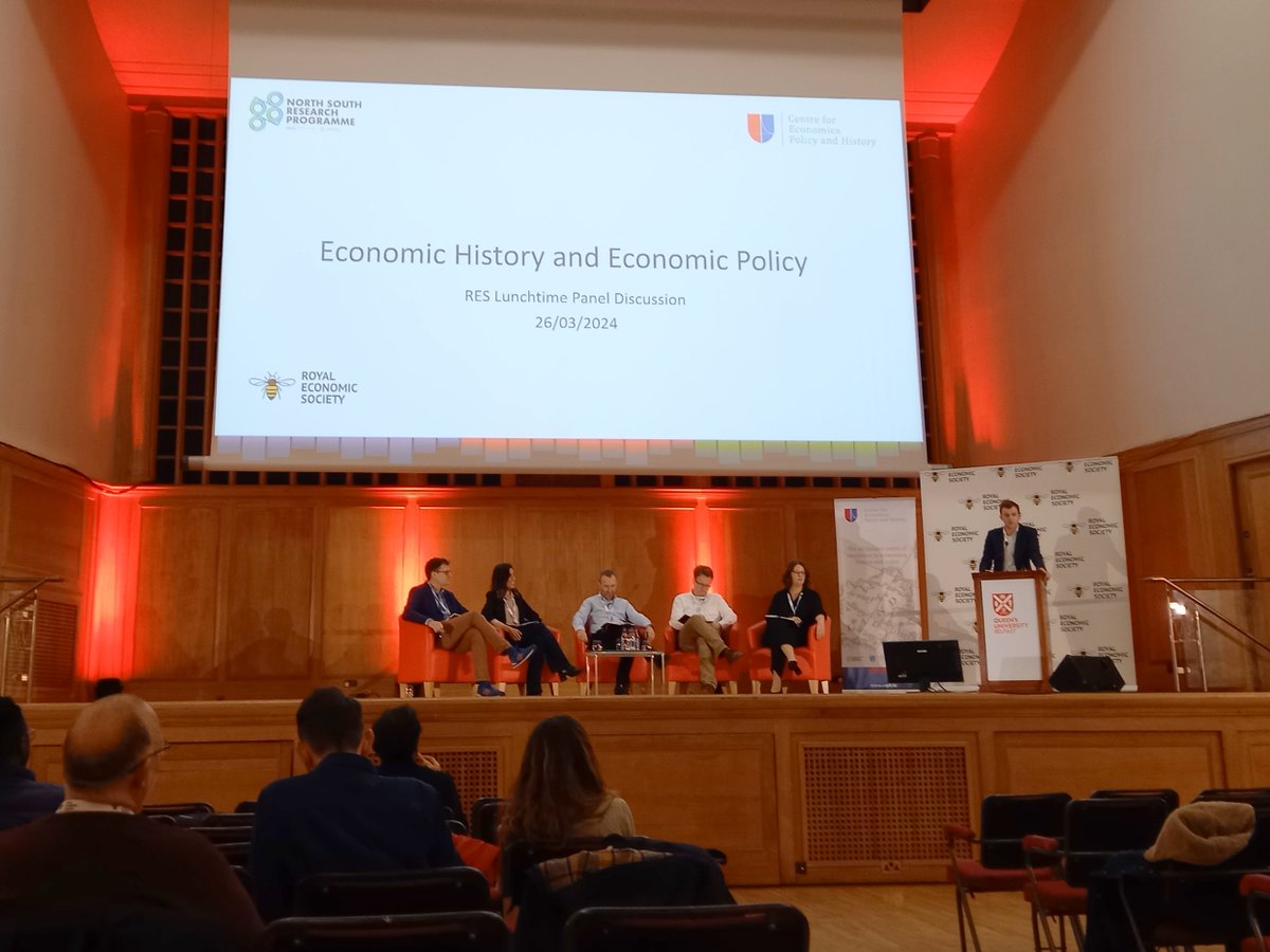 A very interesting discussion during today’s @ceph_ie  lunchtime session at #RES2024 exploring the role of economic history in policymaking