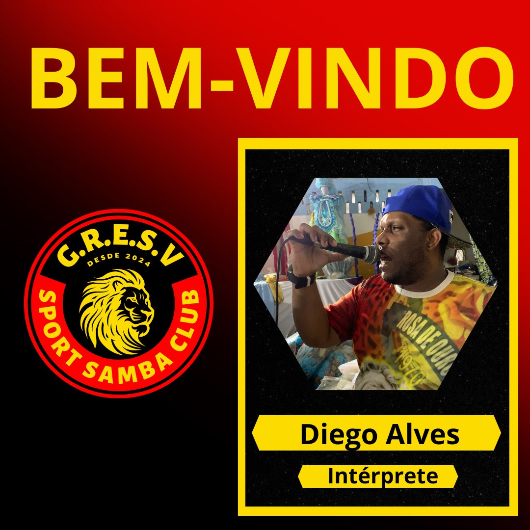 SportSambaClub's tweet photo. ✅✍️ BEM-VINDO! Diego Alves será a voz do samba do Sport Samba Club em 2024.

No carnaval virtual, ele foi intérprete da União da Gávea e Saudade. No carnaval real, esteve no carro de som de escolas do Rio de Janeiro, como Engenho da Rainha, Unidos do Cabuçu e Vicente de Carvalho https://t.co/yvSShNe8G5