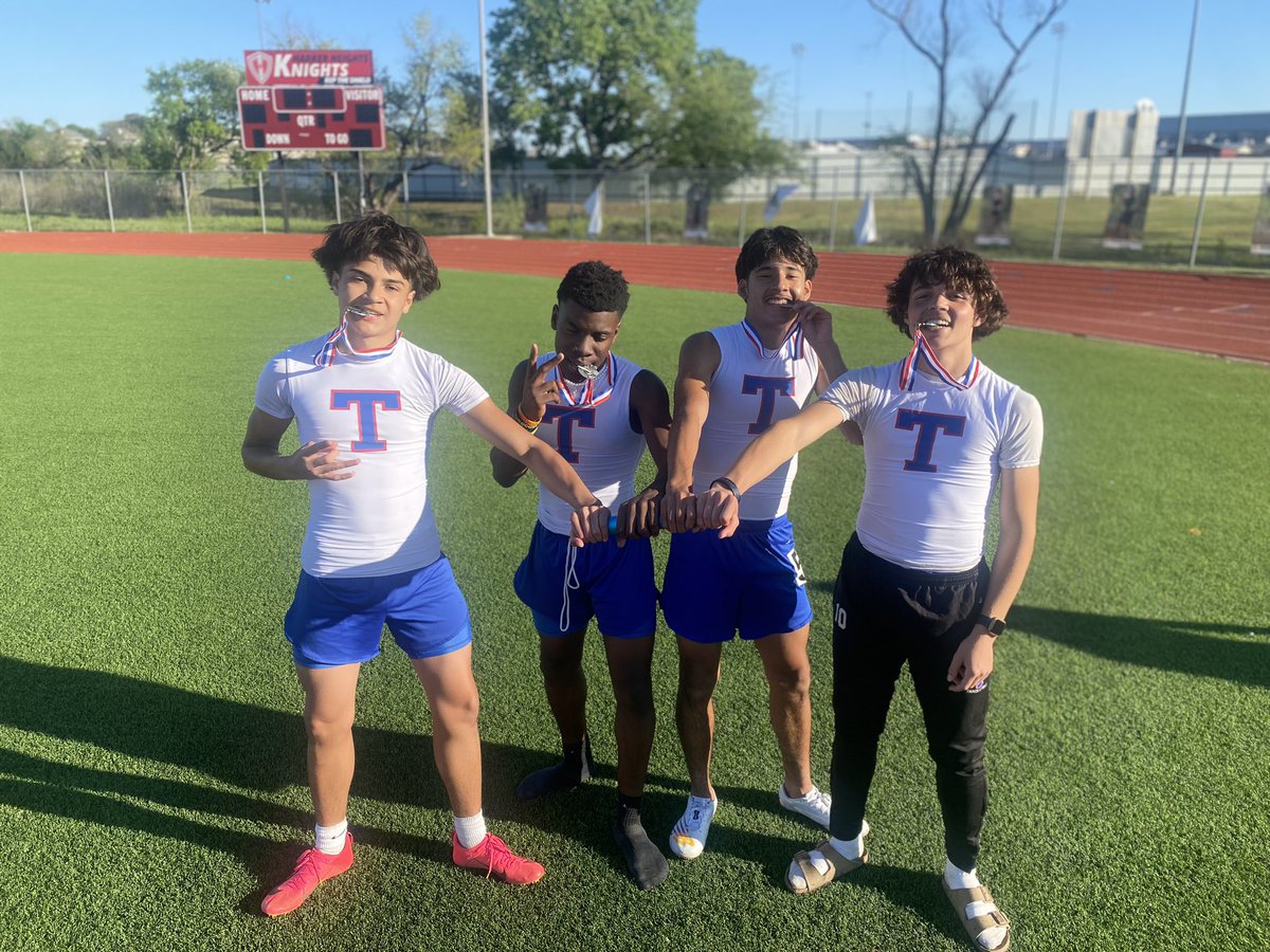 These guys busted their tales to end the meet and got second by a hair in the Mile Relay. Proud of this group!