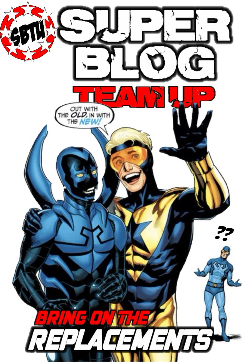 #SuperblogTeamUp returns tomorrow with #BringOnTheReplacements. One of the most infamous character swaps was when fan favorite #BlueBeetle #TedKord was replaced post death by #JaimeReyes!! Was this a good swap? Let's solve this.. Are you #TeamKord or #TeamReyes? 
#SBTU