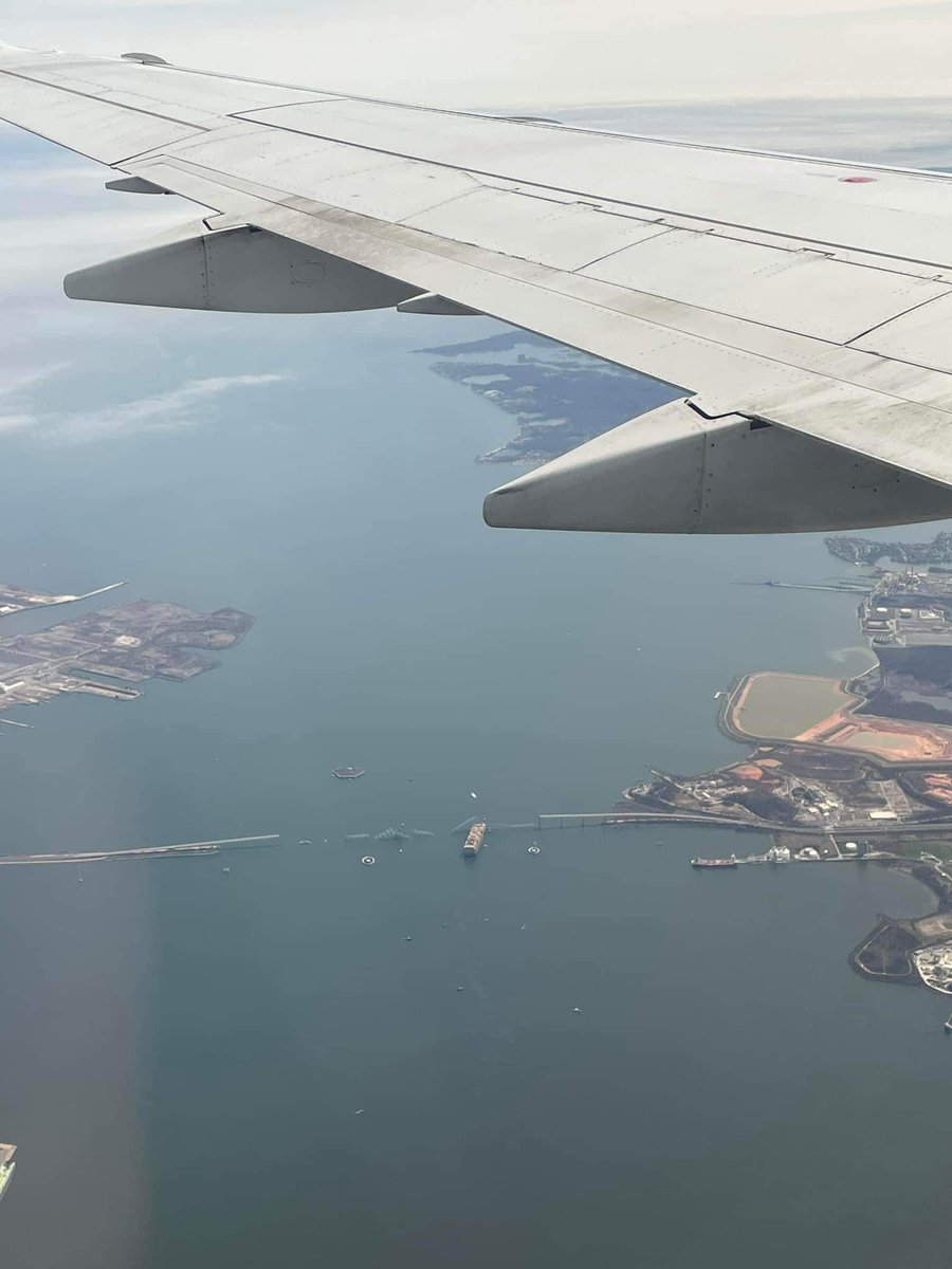 From Jessica Tinsley… “We are in route back to Birmingham from Maine and flew over the Baltimore bridge today. So sad”