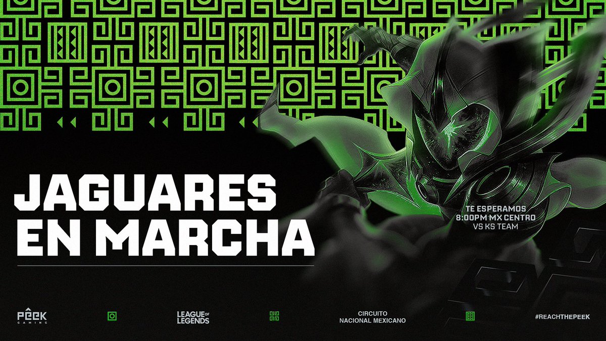 ¡CON LA FUERZA DEL JAGUAR! 🔥😼

Acabaremos con el enemigo y reclamaremos nuestro lugar en el Circuito Nacional Mexicano de <a href="/LVPmex/">LVP Liga de Videojuegos Profesional México.</a>  🏆🇲🇽

Vamos PÊEK Anomaly, no es tiempo de retroceder💚💙

#ReachTheAnomaly