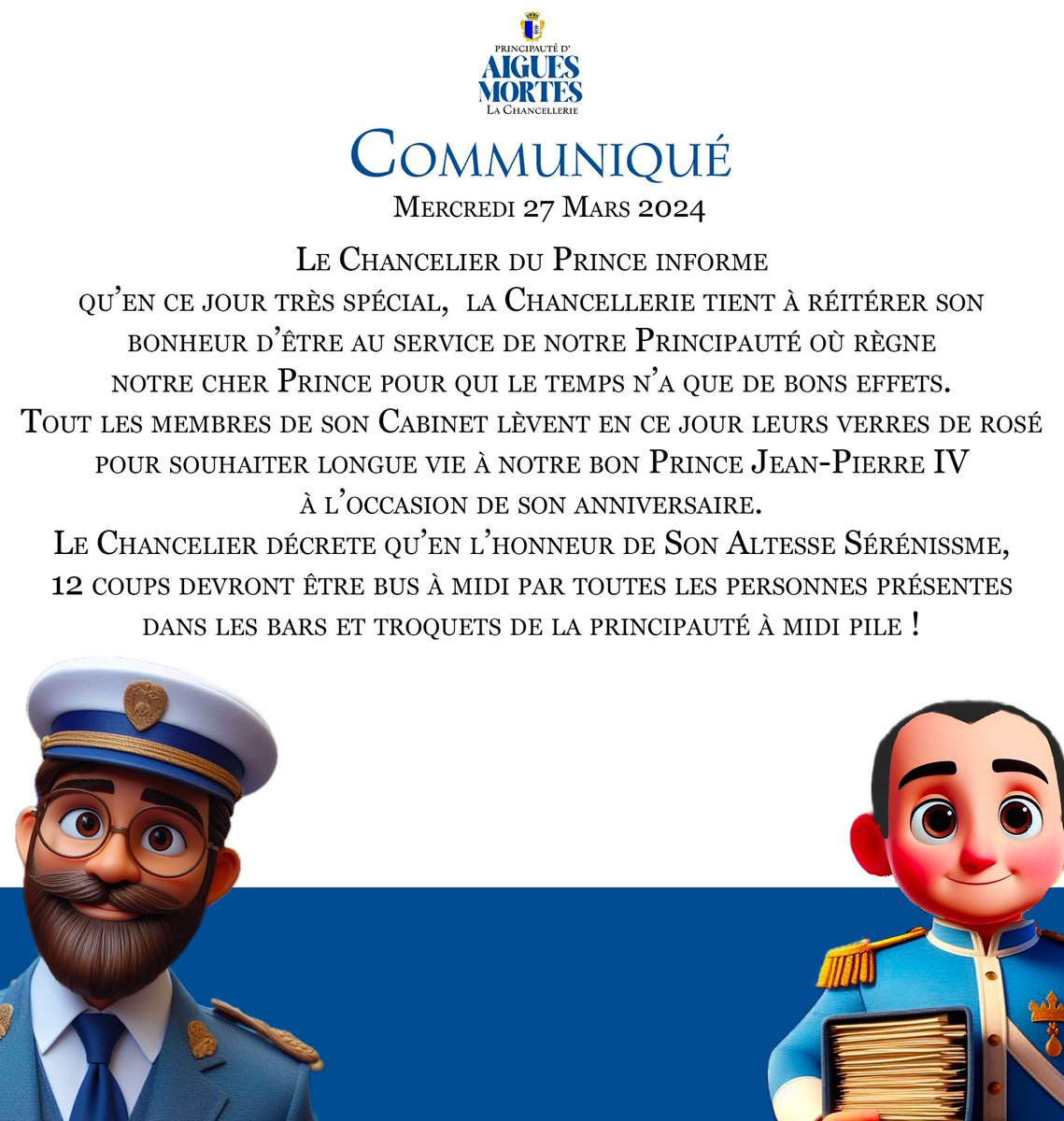 [FR] La Chancellerie souhaite un joyeux anniversaire à S.A.S <a href="/JeanPierreQuatr/">Jean Pierre IV</a> 🎂