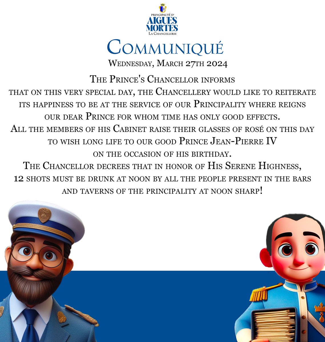 The Chancellery wishes a happy birthday to H.S.H. <a href="/JeanPierreQuatr/">Jean Pierre IV</a> 🎂