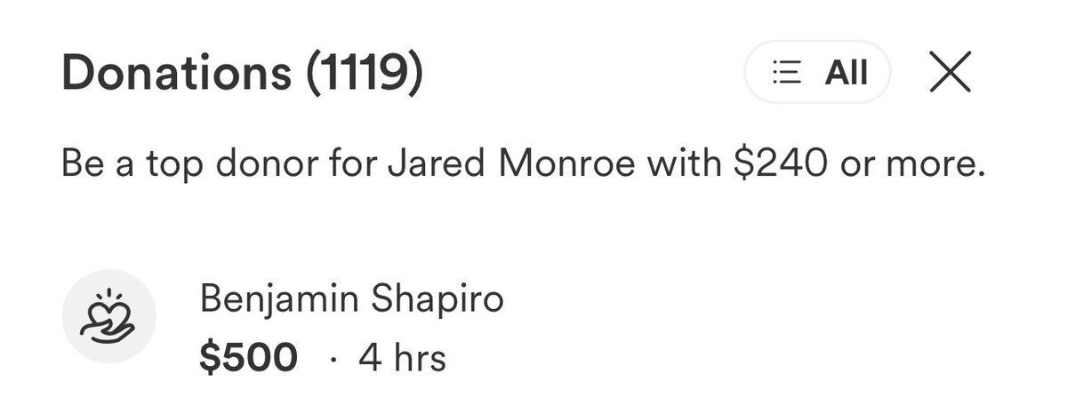 It appears @benshapiro donated $500 to #FreeJaredMonroe