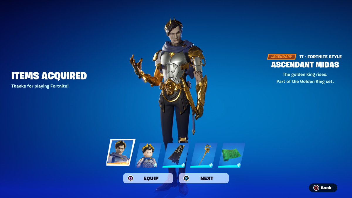 FortniteFNLK's tweet photo. Fortnite Ascendant Midas Skin Giveaway

To Enter: 
❤️♻️ LIKE &amp; RETWEET
📲 FOLLOW @ForkniteStatuss 
✅ COMMENT “DONE”

USE CODE ‘FNLK’ #ad https://t.co/luX0U06mC9