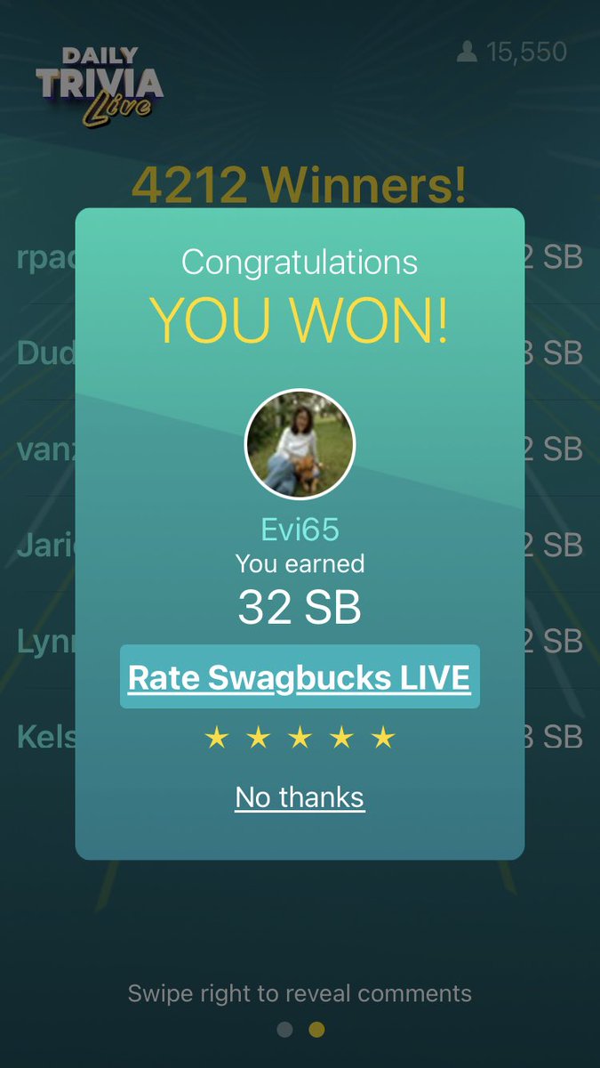 evi_bivins's tweet photo. @SBDailyTrivia Thanks for the Win!!! Live long &amp; Prosper!! That was FUN 🤩 https://t.co/QF5cHnsIo5