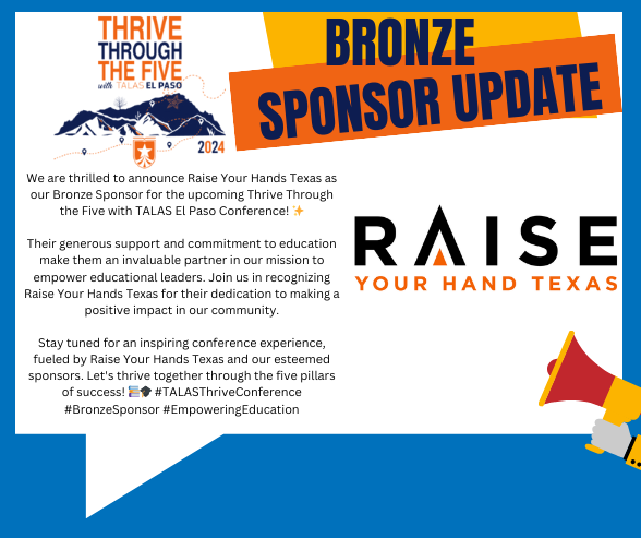 We got another sponsor for our Thrive Through The Five with Talas El Paso. Thank you @RYHTexas for your support.