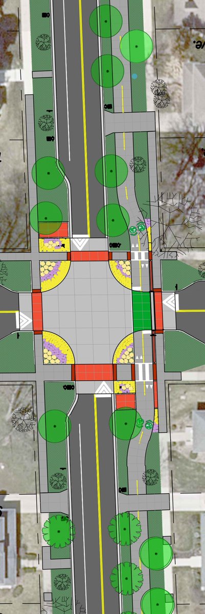 MichaelPDivita's tweet image. Today, South Bend awarded a $5.6 million contract for Notre Dame Av. streetscape work (Angela Blvd.-South Bend Av.). Project includes curbs, sidewalks, paving, bumpouts, utilities, trees, lighting, and protected bike lanes -- with all crossings raised (yeah, you're jealous!).