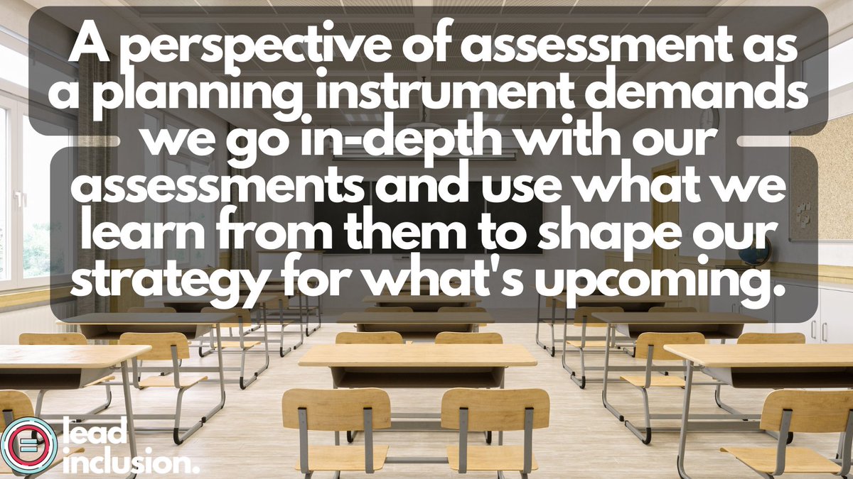 🔭 A perspective of assessment as a planning instrument, rather than a finale, demands that we go in-depth with our assessments and use what we learn from them to shape our strategy for what's upcoming. #LeadInclusion #EdLeaders #Teachers #UDL #SBLchat #TG2Chat #ATAssessment
