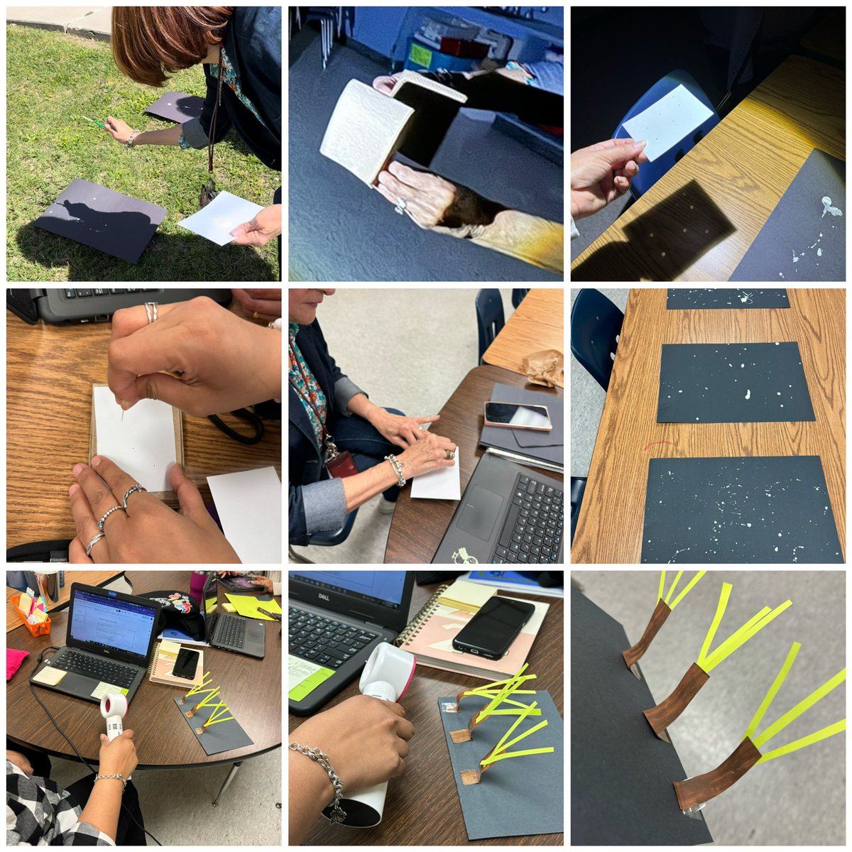 CBPLs @Carter_AISD SLA teachers prepared hands on experiences for the classroom; night skies, solar eclipse, constellations, strong winds, erosion and more. Shout out @MissDe1gado our Art teacher for providing supplies to our CBPL!!! @CindyBuentello5