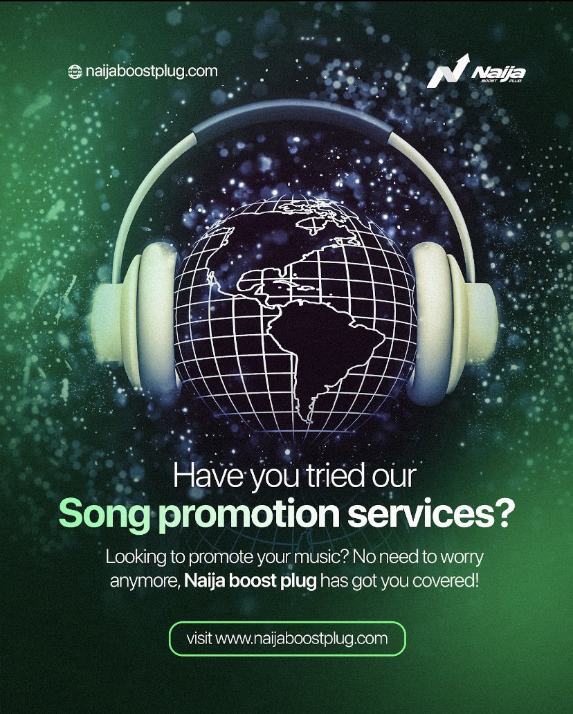 🎶 Looking to take your music to the next level? 🚀 Look no further than Naija Boost Plug! Our top-notch music promotion services will help you reach a wider audience and boost your presence in the industry. #MusicPromotion #ElevateYourMusic 🎵🔌