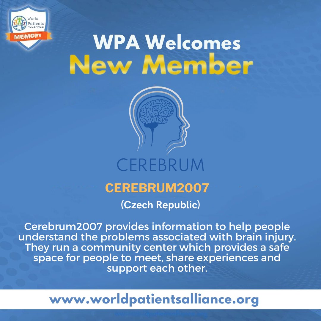 WPA welcomes its new member CEREBRUM2007 from Czech Republic. We provide information to help people understand the problems associated with brain injury. We run a community center which provides a safe space for people to meet, share experiences and support each other.