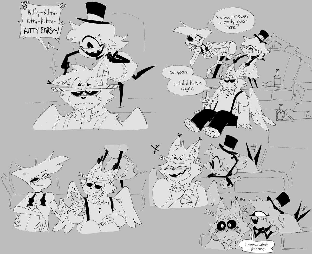 coolguyname69's tweet photo. husk and nifty and alastor and angel https://t.co/uiL8REKhSJ