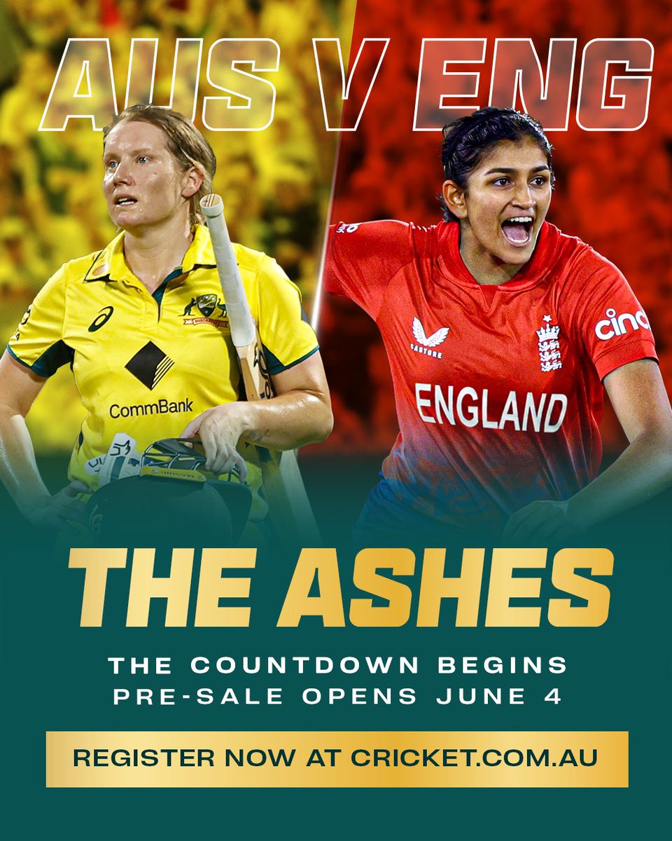 Another chapter is ready to be written. The battle for the #Ashes is finally back on home soil this summer! Register for priority access - cricketa.us/pre-sale