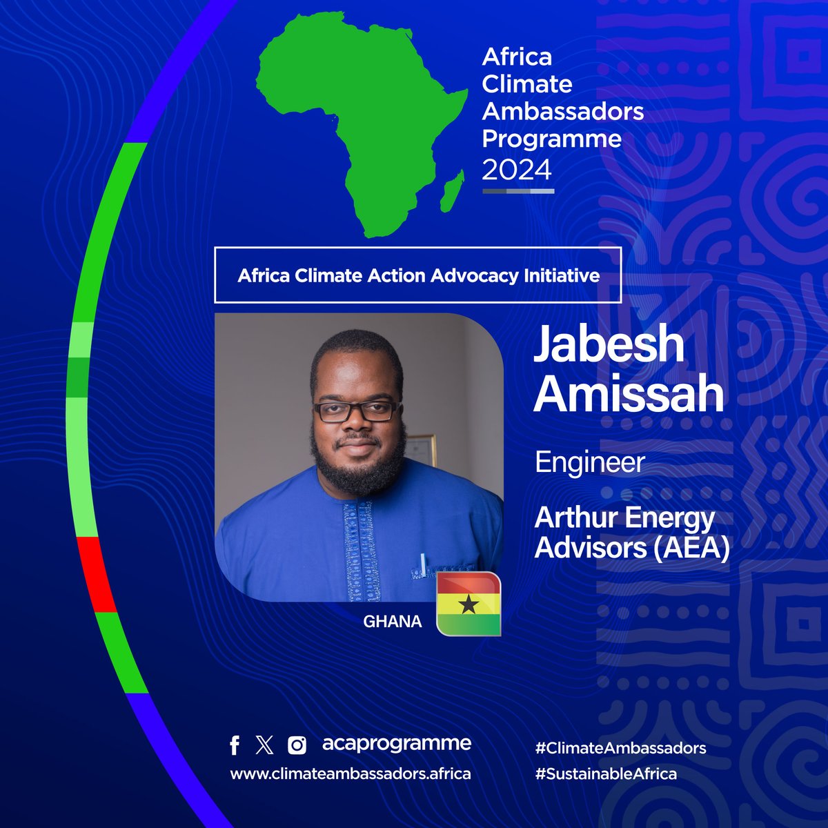 Meet ACAP Ambassador Jabesh  Amissah,@Jamissaharthur3  from Ghana, a professional engineer with a wealth of experience working in energy sectors and executing projects across several continents. He joins the programme under the Energy and Green Industrialization pillar. #ACAP2024