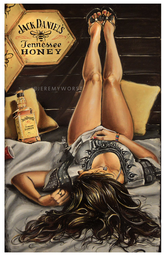 'Relax' Acrylics on Canvas 2014 #JeremyWorst #artoftheday #acrylicpainting #modernpinup #pinupartist #acrylicpainting