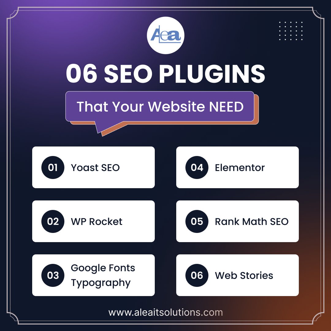 AleaIT's tweet image. We know ranking high on search engines is a top priority. That's why we're sharing our favorite SEO plugins to supercharge your website!
These plugins are just a starting point! Let us know in the replies which ones you use and love.
.
.
.
.
#aleaitsolutions #seo #seoplugins