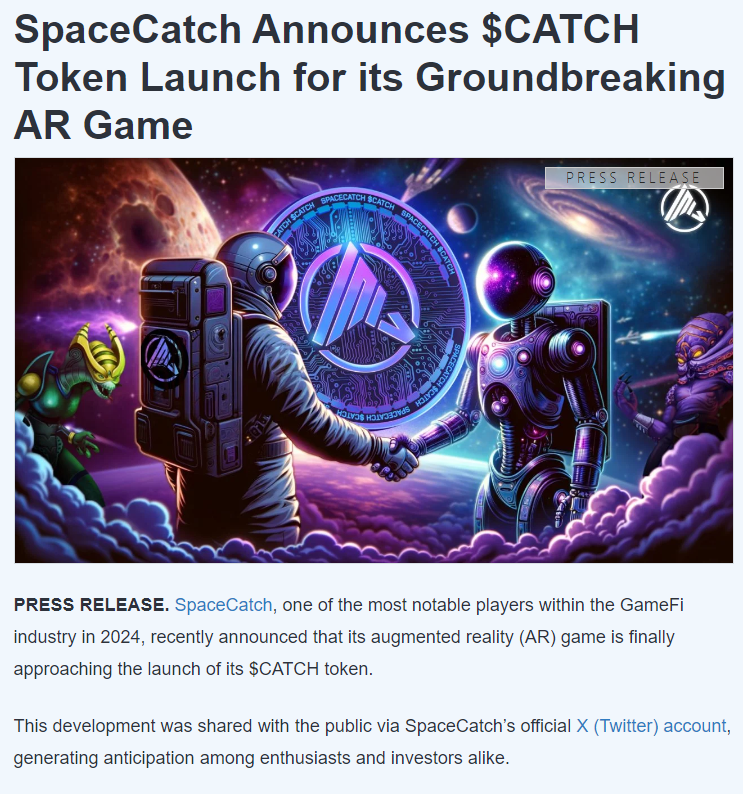 Richkid_Crypto's tweet photo. #SpaceCatch, the galactic AR game set to #revolutionize the #crypto planet, is gearing up for a major milestone with the upcoming launch of its $CATCH token. This exciting announcement comes hot on the heels of a successful $CATCH presale and marks a significant step https://t.co/PVDeuzYAtT