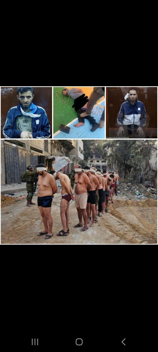 Mosheglick1's tweet photo. Russia cuts the ears off terrorist...electrodes to their shmekels...the world is silent.  Israel strips terrorist to there underwear to make sure not strapping a suicide vest.  Condemnation.

I wonder why???? https://t.co/wjTaxI6j6S