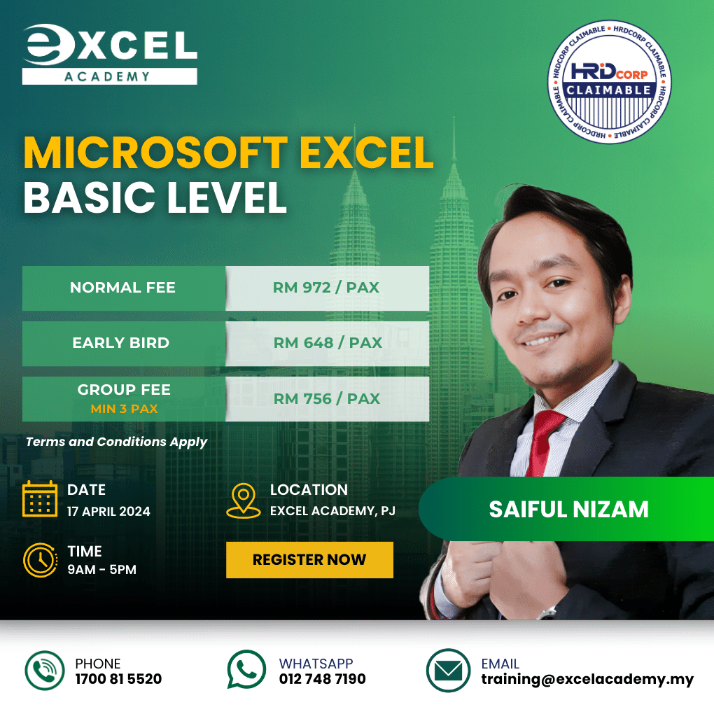 ExcelAcademyMY's tweet photo. 📣 Presenting a range of Microsoft Excel training options designed to suit your team's individual needs and preferences!
.⁣⁣⁣⁣⁣⁣⁣⁣
.⁣⁣⁣⁣⁣⁣⁣⁣
.⁣⁣⁣⁣⁣⁣
#excelacademy #publiccourses #inhousecourses #MicrosoftExcel #DataAnalyticsandVisualization #HRDCorpClaimable https://t.co/IDegp4rceW