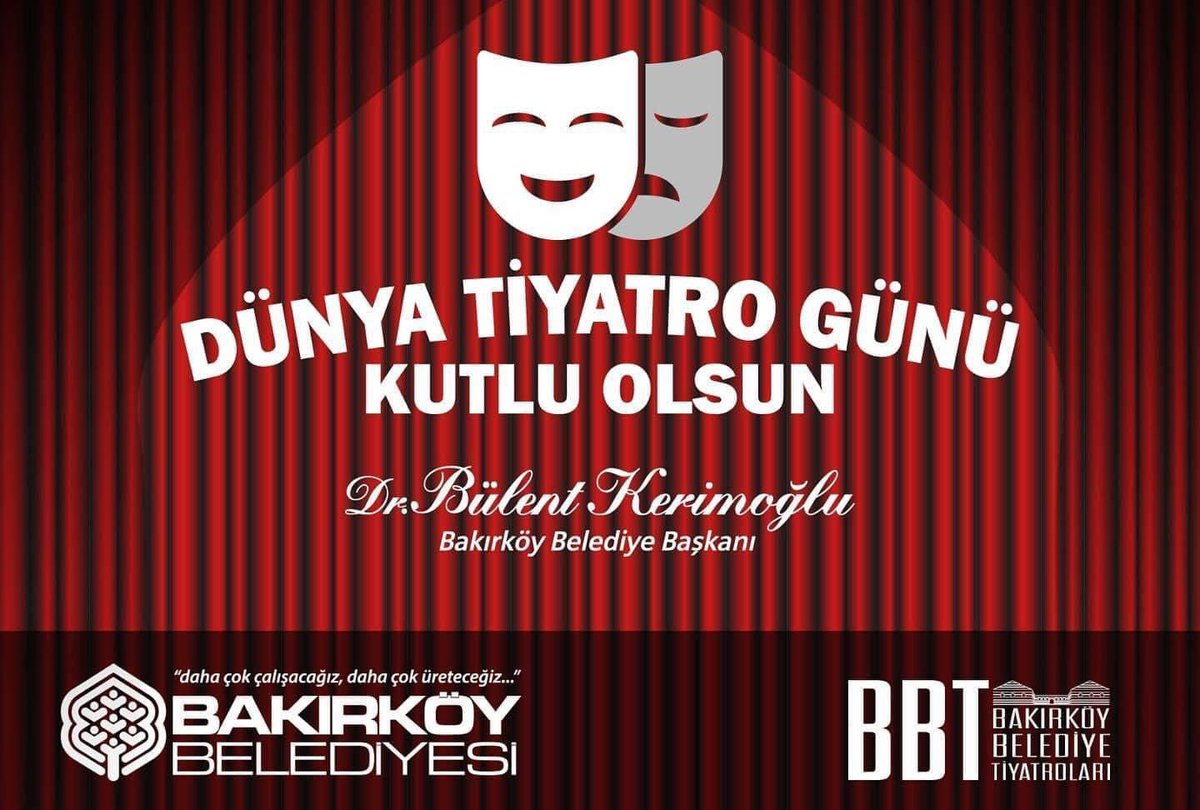 Bugün tüm tiyatro oyuncularının, öğrencilerinin,sahne arkasında görev alan teknik ekiplerin ve tiyatroseverlerin günü... 
Perdelerin kapanmaması, alkışların dinmemesi dileğiyle Dünya Tiyatro Günü kutlu olsun. 

#27MartDünyaTiyatroGünü