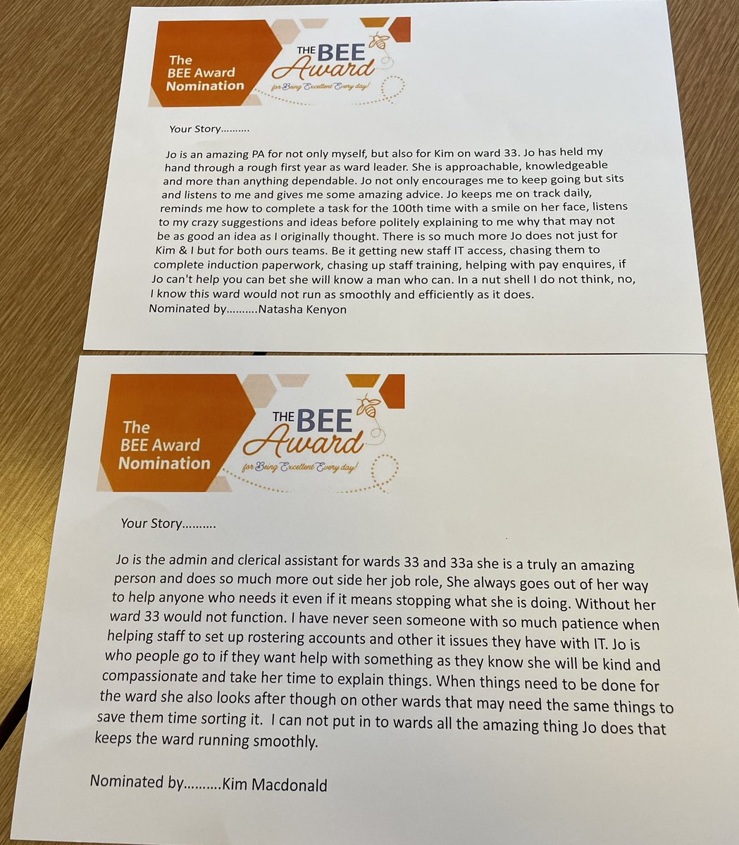 Ghward33ateam (@ghward33ateam) on Twitter photo So excited to give Jo not one but two BEE AWARDS in recognition of the amazing support she shows not only me but also ward 33. Nothing is too much trouble for Jo and we are so lucky to have her in our teams @UHLBEEaward <a href="/pathway_team/">Pathway to Excellence®</a> <a href="/Leic_hospital/">Leicester's Hospitals</a> <a href="/UHLsue_mason/">Sue Mason</a> So excited to give Jo not one but two BEE AWARDS in recognition of the amazing support she shows not only me but also ward 33. Nothing is too much trouble for Jo and we are so lucky to have her in our teams @UHLBEEaward <a href="/pathway_team/">Pathway to Excellence®</a> <a href="/Leic_hospital/">Leicester's Hospitals</a> <a href="/UHLsue_mason/">Sue Mason</a>