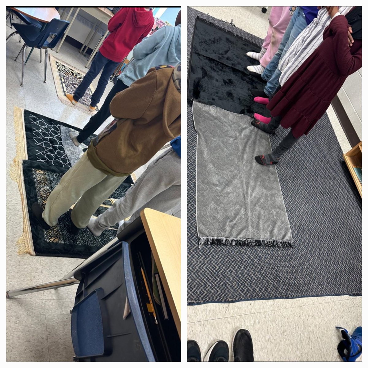TDSB Islamic Heritage Month (@tdsb_ihm) on Twitter photo <a href="/kingsviewvjs/">Kingsview Village JS</a> Ms. Pinder's Gr 3 class enjoys 10 minutes of mindfulness b4 recess, inclusive of all learners, honouring various meditation practices, providing students space for themselves, building positive classroom community! These little feet are lined up for Duhur prayer 😊 <a href="/kingsviewvjs/">Kingsview Village JS</a> Ms. Pinder's Gr 3 class enjoys 10 minutes of mindfulness b4 recess, inclusive of all learners, honouring various meditation practices, providing students space for themselves, building positive classroom community! These little feet are lined up for Duhur prayer 😊