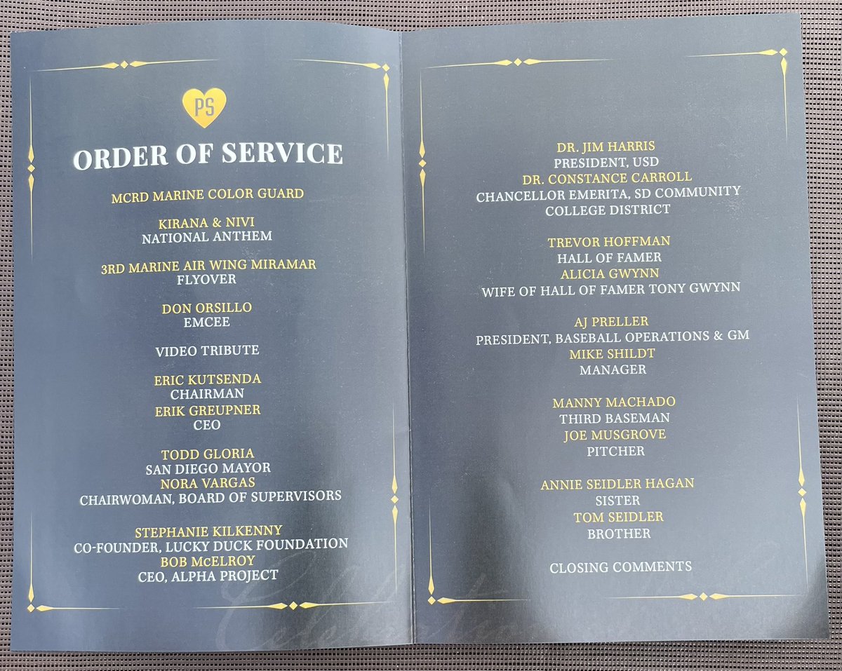 The celebration of life for the late Padres owner Peter Seidler was beautiful.  I was honored to be among the speakers, noting Peter’s great support for the San Diego CCD “Promise “ program and the thousands of community college students who have benefited.