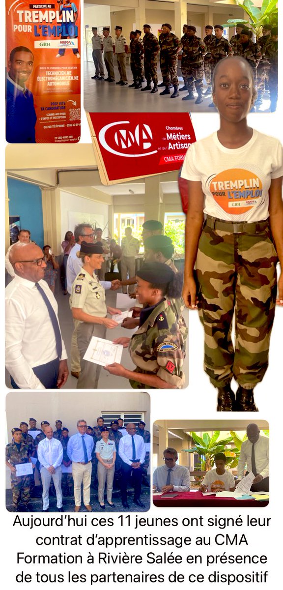 #FranceTravailAvecVous 
Le RSMA et GBH ont mis en place en juin 2023, le Tremplin pour l’emploi GBH-RSMA

L’objectif : former puis recruter  11 jeunes sans qualification préalable et leur permettre d’obtenir le titre professionnel de Technicien électromécanicien automobile