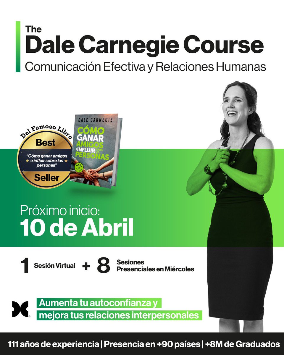 Desarrolla las habilidades para:

✅ Aumentar tu autoconfianza

✅ Desarrollar tu liderazgo

✅ Comunicarte de manera efectiva y conectar con los demás

✅ Manejar el estrés del día a día

🗓️ Próximo inicio: 

10 de Abril

Reserva tu lugar