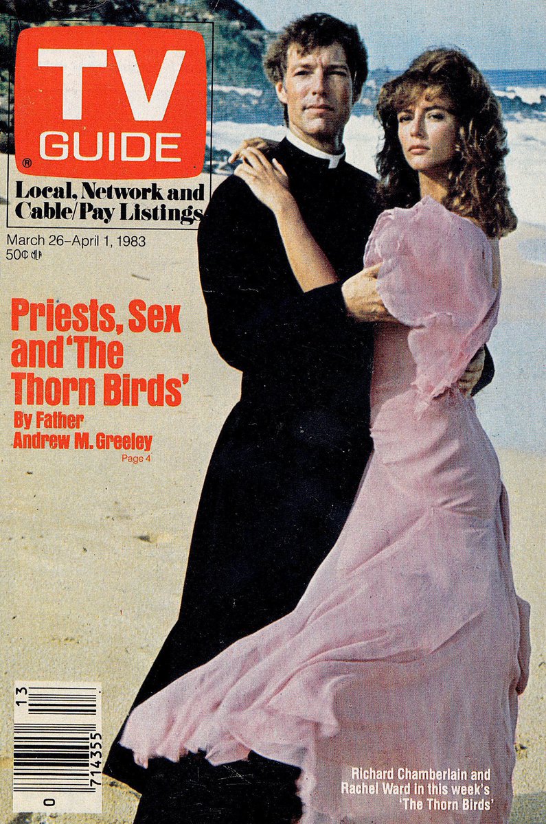 TV Guide Cover, March 26-April 1, 1983: Richard Chamberlain and Rachel Ward  of 'The Thorn Birds', image size:795x1200