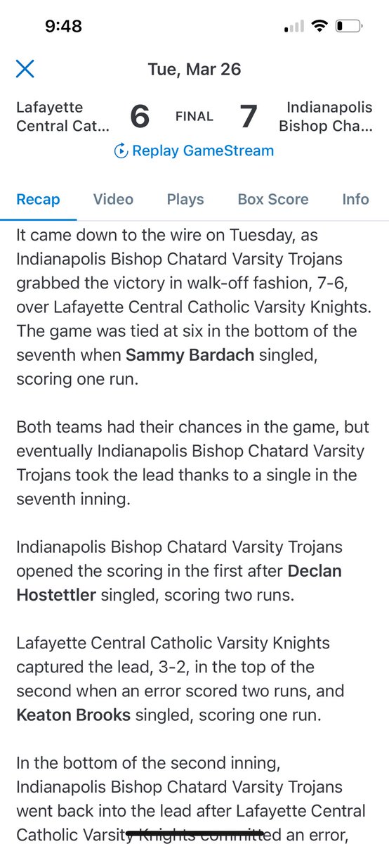 IndyTitans's tweet photo. ⁦@BardachSammy⁩ with a huge game on the mound and plate to help beat #1 Lafayette Central Catholic tonight. A lot of heard work there when nobody else was watching!! https://t.co/T4sJUPOdpE