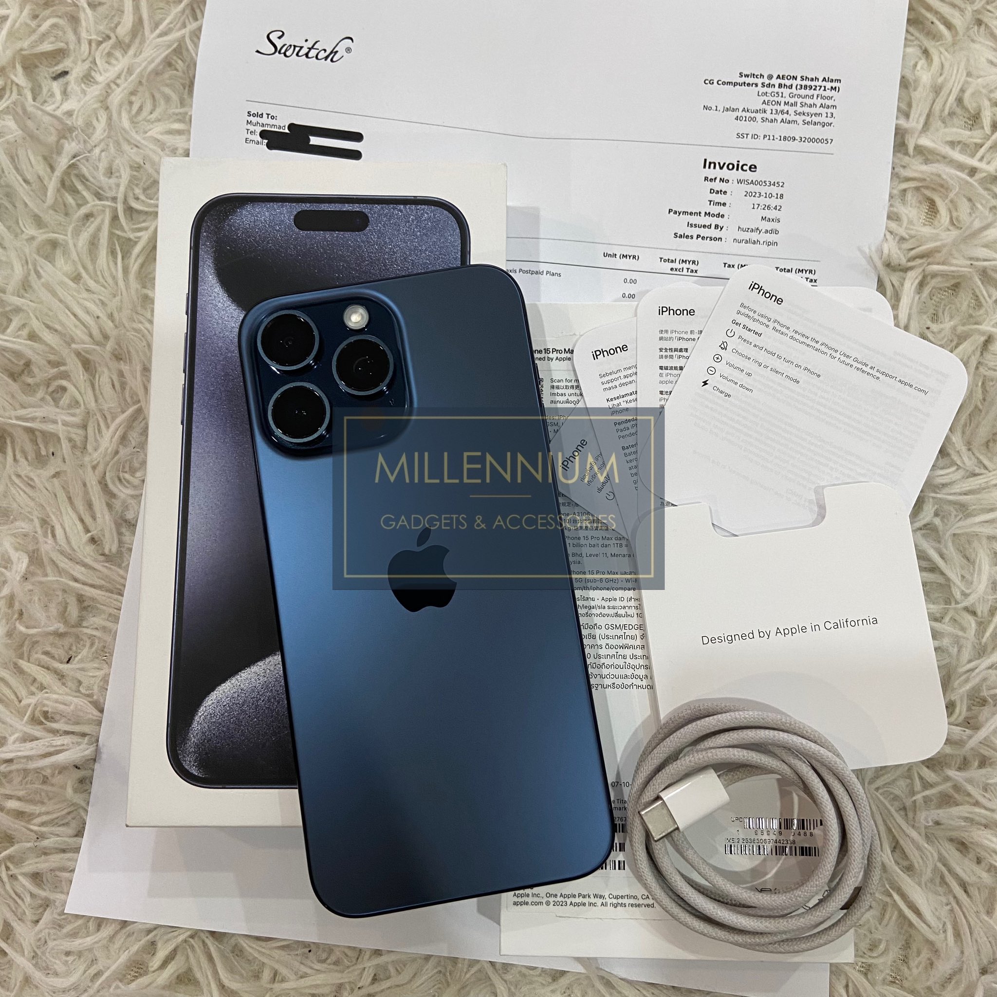 スマートフォン本体 iPhone15Pro Max BlueTitanium Refurbished iPhone 15 Pro Max 256GB - Blue Titanium