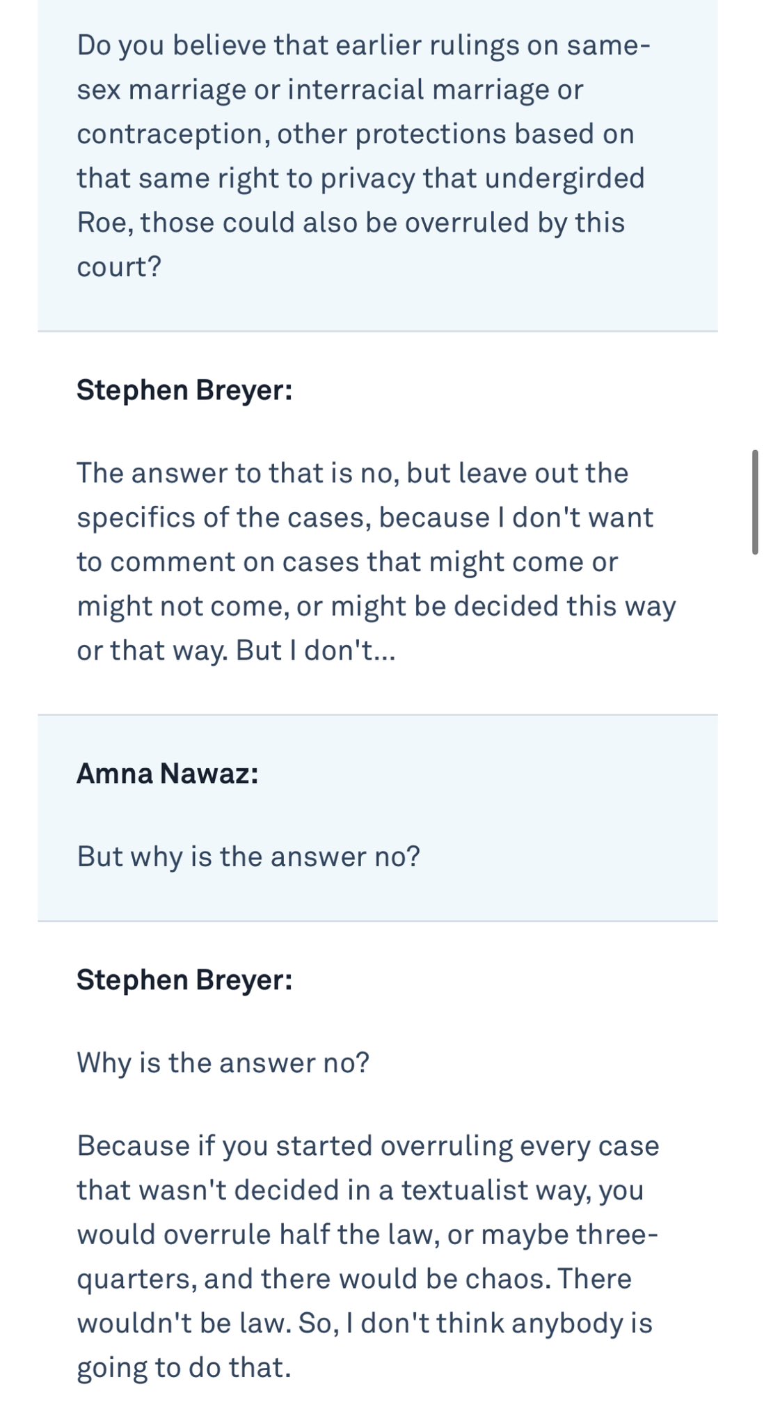 amna on X I asked Justice Stephen Breyer if same sex marriage  