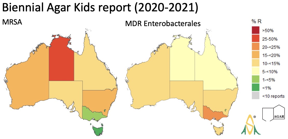 Key message 2: From the biennial report: substantial - and different - regional AMR differences in Staphylococcus aureus and Enterobacterales isolates @ChrisBlyth74 @catanita @AusAntibiotics #AMRinKids @anzpid @ASIDANZ