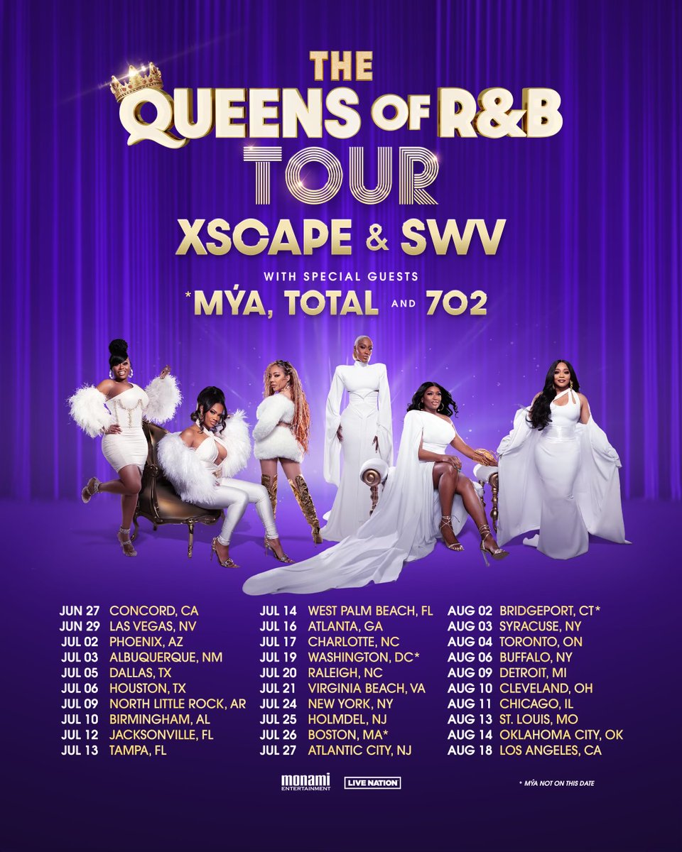 🚨Special announcement📢 So excited to be a part of THE QUEENS OF R&B TOUR: XSCAPE & SWV – & share the stage w/the beautiful queens👑 @officialxscape @officialswv @official702 & #Total ! ticketmaster.com/mya-tickets/ar… 🎶😘🌹 🎟️3/27 Pre-sale / Code: QUEENS 🎟️3/29 Sale 10am local