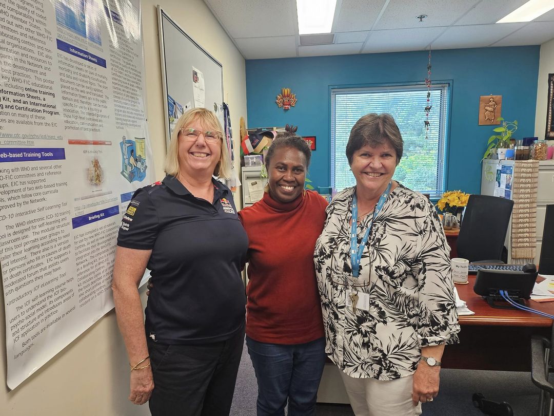 So great to see our 2021 BHIM graduate, Rebecca Manelase, who came in to say hi to her lecturers recently! Rebecca is working in the Health Information Systems Unit in Honiara. She was in Manilla reviewing the digital health framework for the Western Pacific Region. @QUT