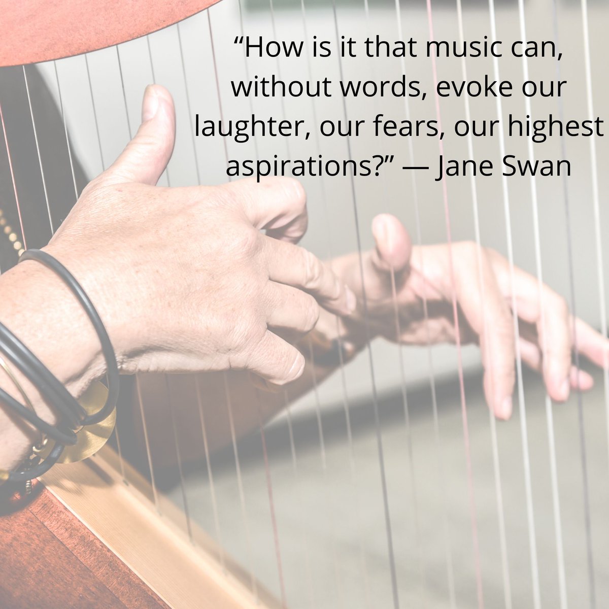 'How is it that music can, without words, evoke our laughter, our fears, our highest aspirations?' (Jane Swan)
