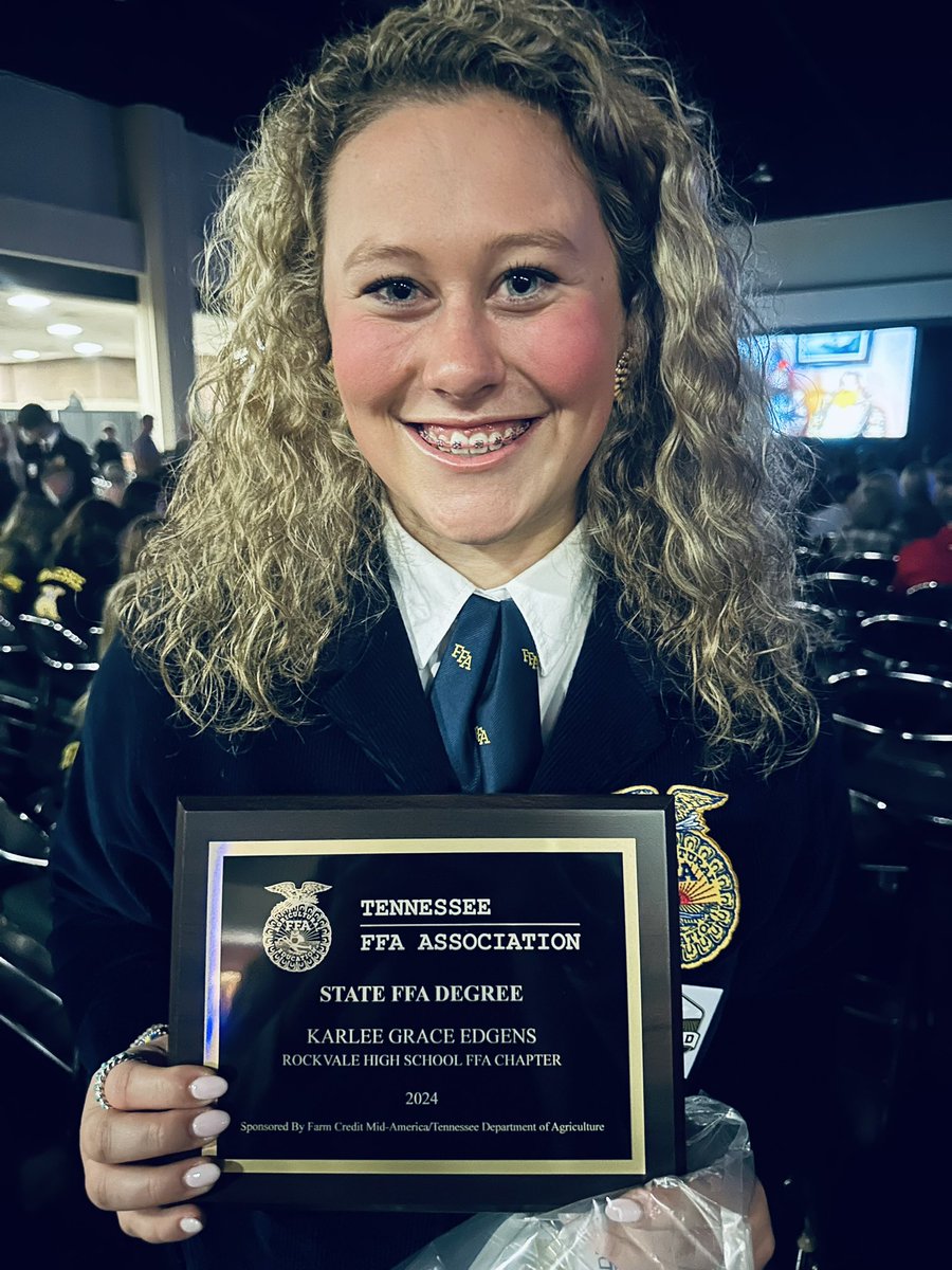Rockvale_FFA's tweet photo. Congrats to our President for receiving her State FFA Degree today! We are so proud of you! https://t.co/0ZF7BOt9Or