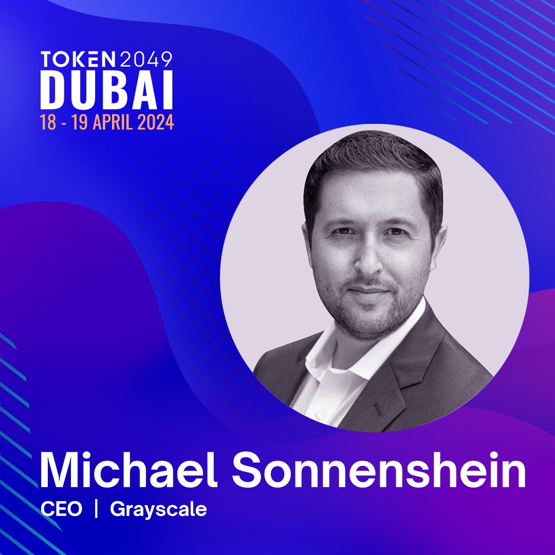 Join @Sonnenshein at #TOKEN2049 Dubai. Michael, the CEO of @Grayscale, leads one of the world's largest crypto asset managers. Grayscale helps investors access the digital economy through secure, compliant, and future-forward investment products. 📷 t2049.co/happy-bird