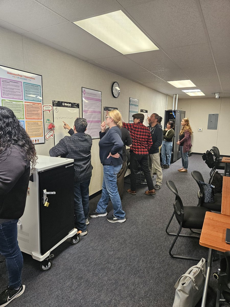 mrs_englert's tweet image. HS math teachers engaging in math tasks at boards. #engagement #excitement #matheveryday #buildingthinkingclassrooms #proudtobelbusd