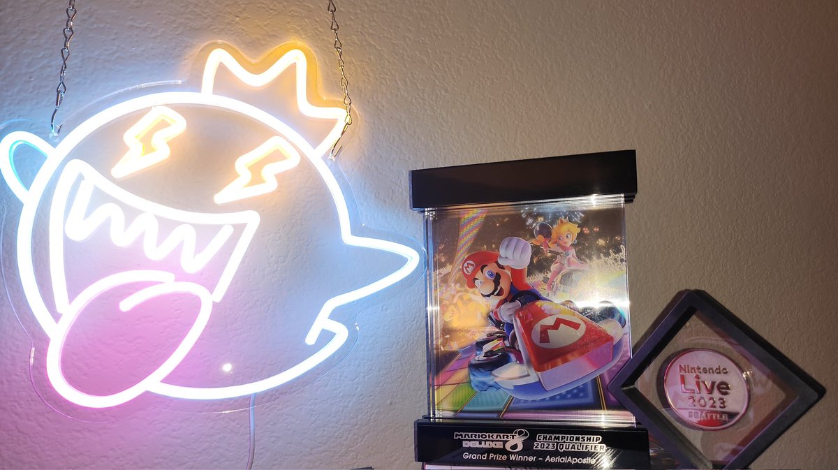 Trophies come in all shapes and sizes... the Neon King Boo sign from @channel3gg has arrived!