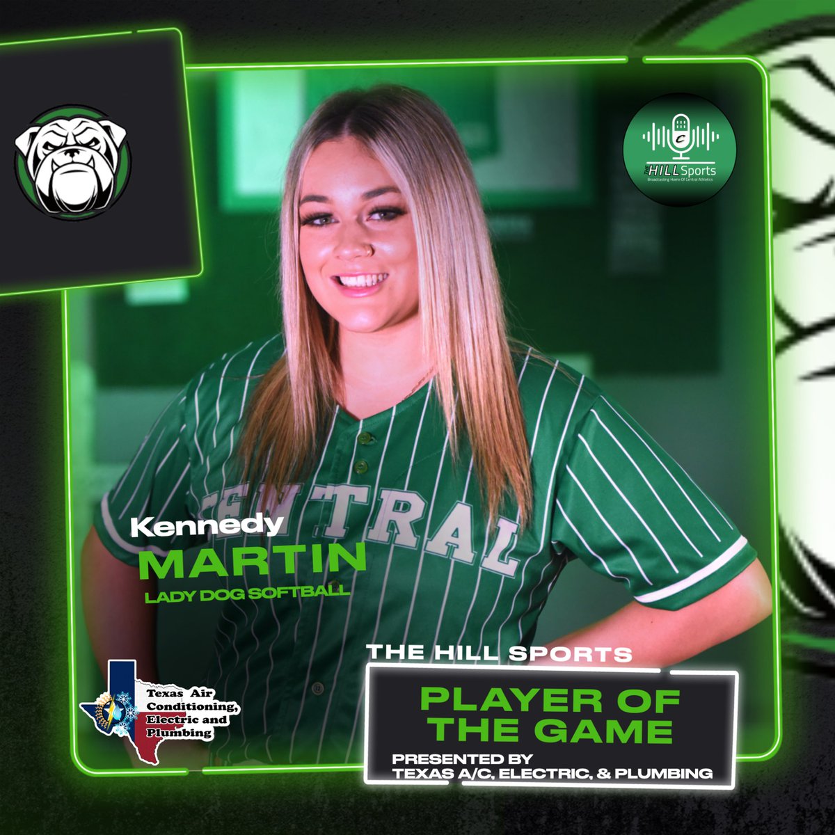 Lady Dogs get a 29-0 win over Newton to start round 2 of District. Congrats to our Texas Air Conditioning, Electric and Plumbing player of the game Kennedy Martin with a no hitter in the circle and 3 for 3 at the dish. <a href="/CentralAthDept/">Central ISD Athletics</a>  <a href="/TXPrepSoftball/">Texas Prep Softball</a>
