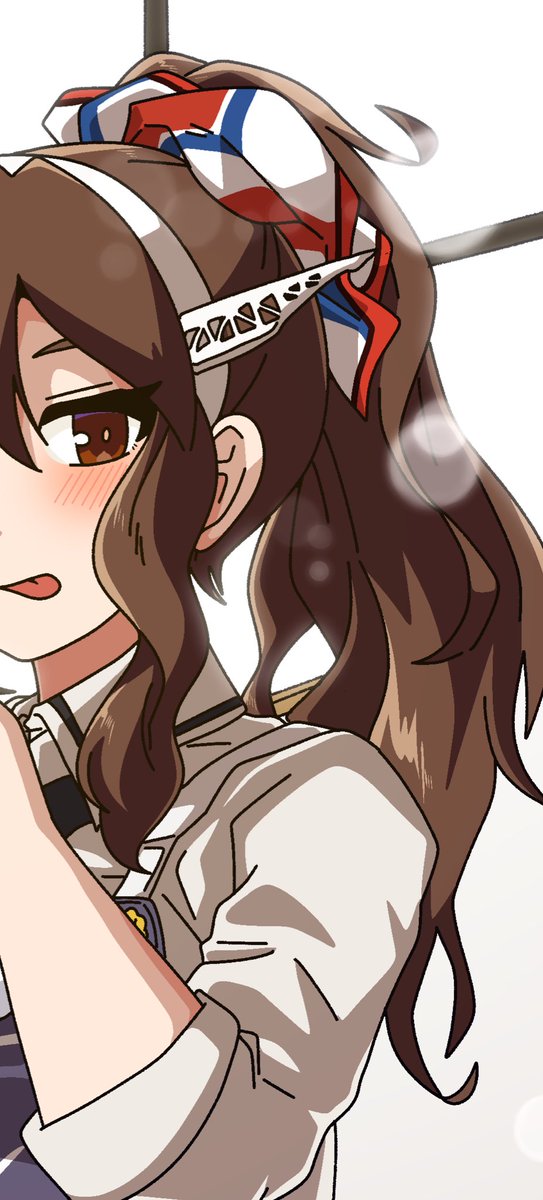 ashigara (kancolle) 1girl solo long hair looking at viewer blush brown hair brown eyes  illustration images