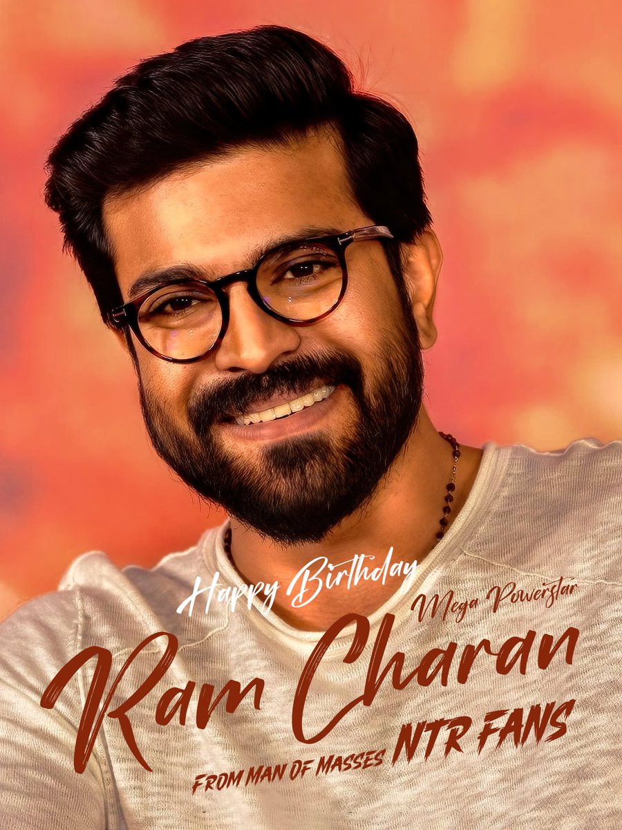 Happy Birthday To Mega Power Star @AlwaysRamCharan On Behalf Of #ManOfMassesNTR @tarak9999 Fans ❤️‍🔥 Wishing You All The Success, Peace & Good Health ! All The Best For #GameChanger 💐 #HBDRamCharan