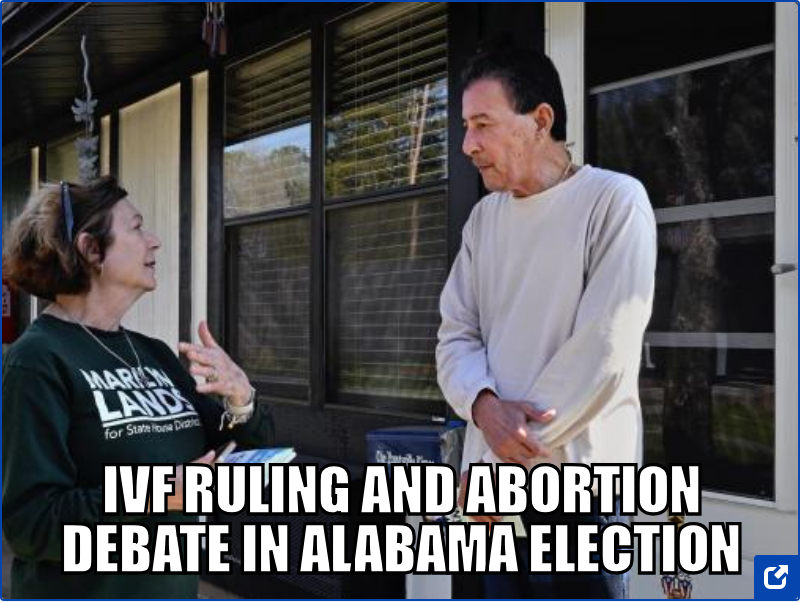 As the Alabama election approaches, candidates focus on abortion and in vitro fertilization (IVF), with Republicans reinforcing support for IVF and Democrats opposing abortion restrictions. #Abortion #Invitrofertilisation

newswall.org/summary/ivf-ru…