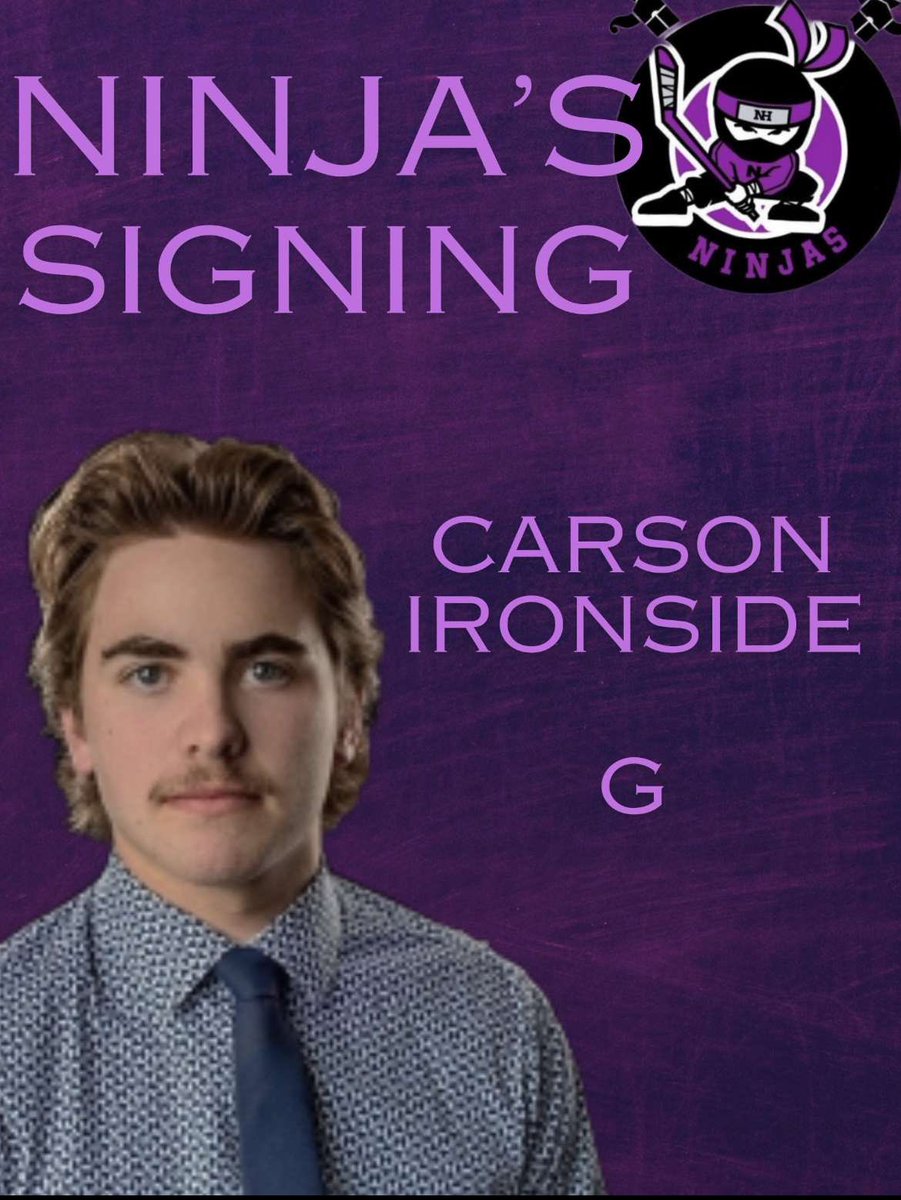 Signing alert! Your Ninjas have added  Goaltender Carson Ironside! Welcome to the ninjas Carson! 🥷